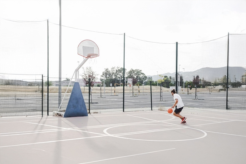 Outdoor basketball court