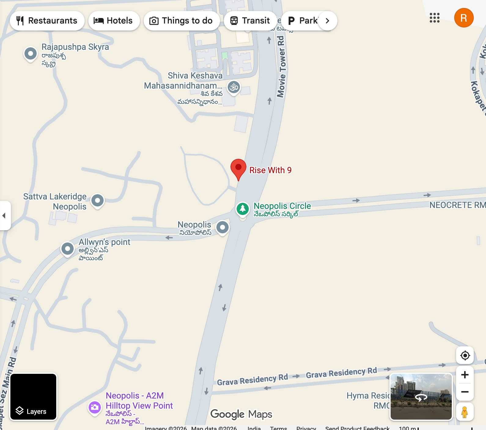 Tellapur, Hyderabad, Telangana Location Map
